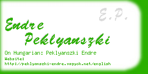 endre peklyanszki business card